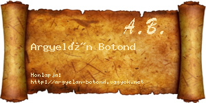 Argyelán Botond névjegykártya